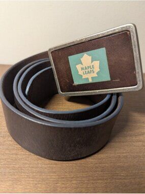 New! Toronto maple Leafs  NHL unisex genuine brown Leather Belt Size 40-42